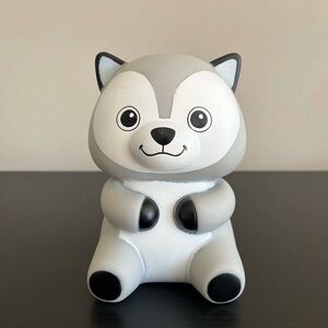 Big Rubber Belly Buddies Wolf Collectible Toy Rinco 6 Inch